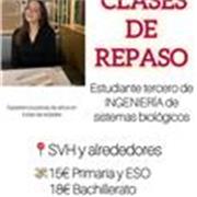 Estudiante Ingeniería ofrezco clases de refuerzo de primaria, ESO y Bachillerato