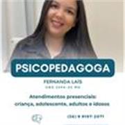 Meu nome é Fernanda Lais, sou apsicopedagoga há 10 anos, de acordo com a minha jornada me capacitei no TDAH