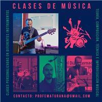 Teoría musical, guitarra, bajo, teclado, batería, saxofón