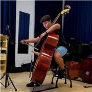 Profesor de contrabajo apto para todas las edades y niveles