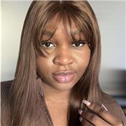 Learning the English language with a smiling face.