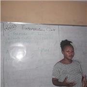 English tutor providing lesson to senior secondary school students