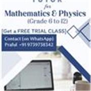 I tutor Maths & Physics for individual and also to a batch of students from Grade 6 to Grade 12 having 10+ years of experience.