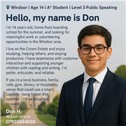 I will give very helpful tutoring to anyone who would need help in subjects such as English, science, and maths.