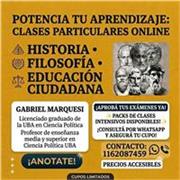 Soy Licenciado en Ciencia Politica uba y profesor en enseñanza media y superior en uba , doy clases de Historia