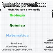 Estudiante de nutrición y dietética, ofrezco tutorías personalizadas de matemáticas, biología y química