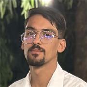 Native English speaker offering online English lessons for school students .