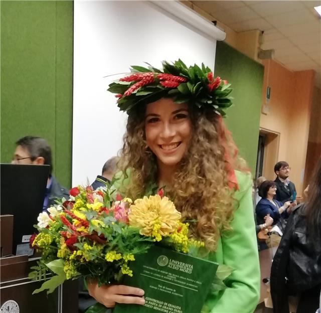 Laureata in scienze e tecnologie alimentari
